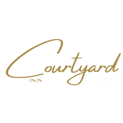 courtyard village logo in gold